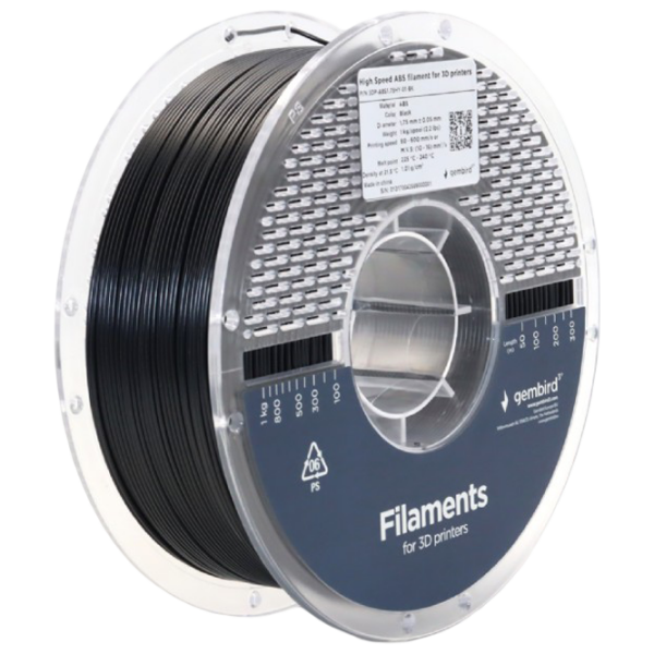 Филамент Gembird 3DP-ABS1.75HY-01-BK Черный  photo 2