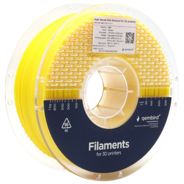 Филамент Gembird 3DP-ABS1.75HY-01-Y Желтый  photo 2