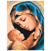 Pictură pe numere BrushMe Maica Domnului RBS25582FC 40 x 30 cm, Pânză