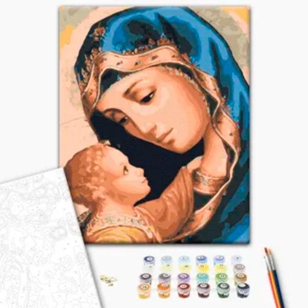 Pictură pe numere BrushMe Maica Domnului RBS25582FC 40 x 30 cm, Pânză photo 2