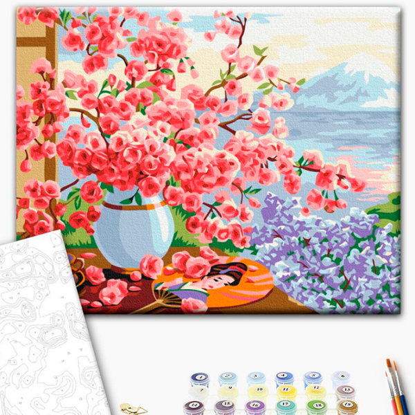 Pictură pe numere BrushMe Natură statică în stil japonez RBS51595FC 40 x 30 cm, Pânză photo 3