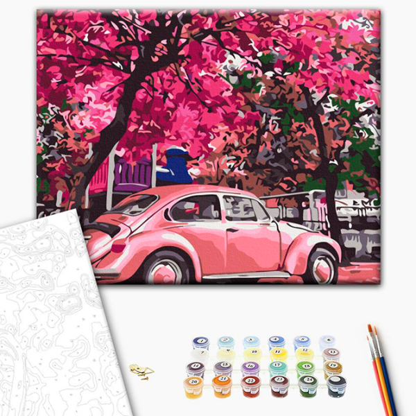 Pictură pe numere BrushMe Parcare înflorită RBS32366FC 40 x 30 cm, Pânză photo 3