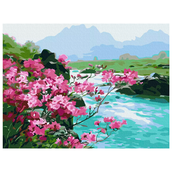 Pictură pe numere BrushMe Flori de munte RBS51394FC 40 x 30 cm, Pânză photo 1