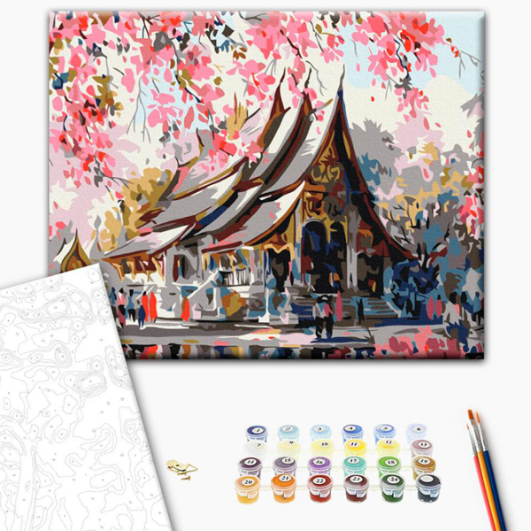 Pictură pe numere BrushMe Templu thailandez RBS3259FC 40 x 30 cm, Pânză photo 3