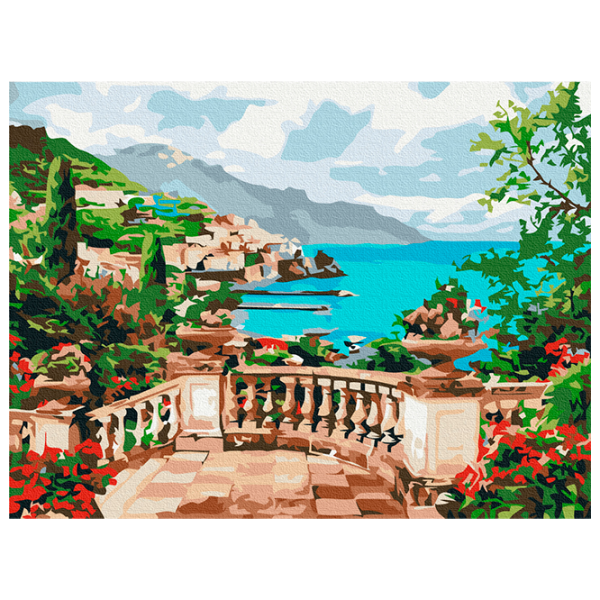 Pictură pe numere BrushMe Vedere spre mare RBS53740FC 40 x 30 cm, Pânză photo 1