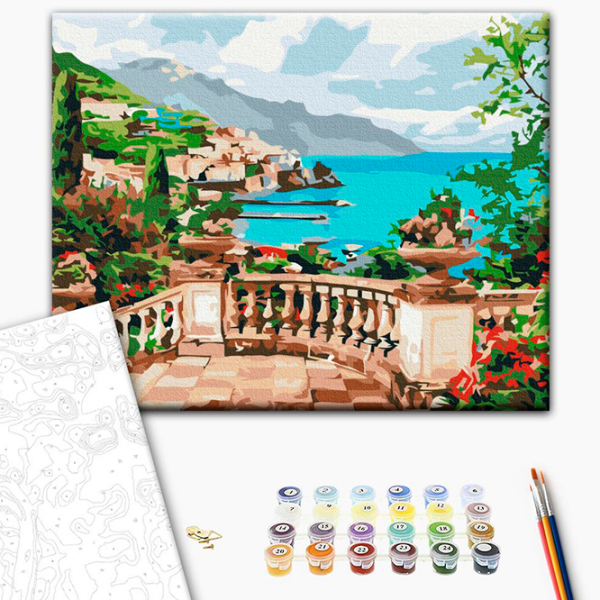Pictură pe numere BrushMe Vedere spre mare RBS53740FC 40 x 30 cm, Pânză photo 3