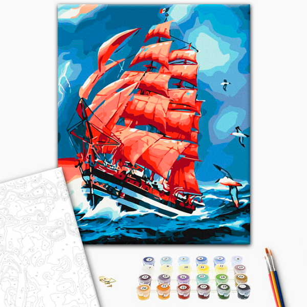 Pictură pe numere BrushMe Pânze purpurii RBS8794FC 40 x 30 cm, Pânză photo 7