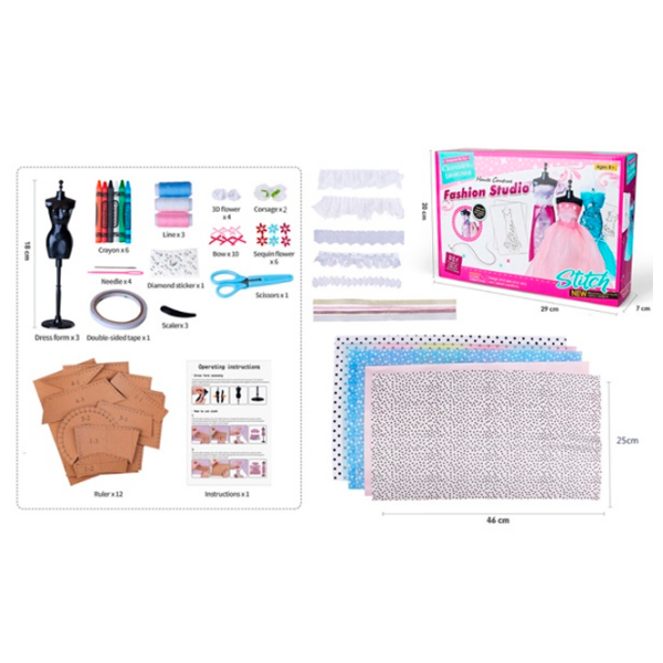 Set de creație Essa Toys Fashion Studio Stitch 008-F Pink Pentru fetițe, 8+ photo 2