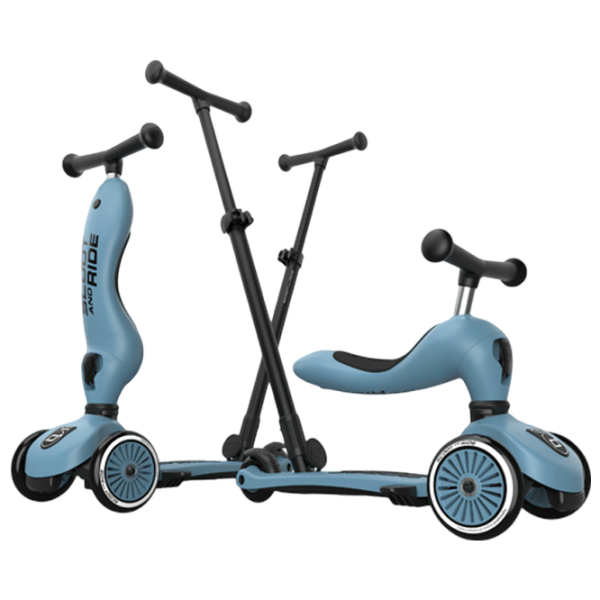 Trotinetă pentru copii cu trei roți Scoot and Ride Highwaykick 1 Push and Go () Blue 1 an, 50 kg, Din PU photo 3