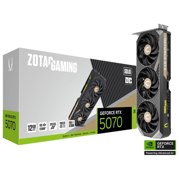 Видеокарта Zotac GeForce RTX 5070 GAMING SOLID OC 12 ГБ PCI Express x16 5.0 photo 6