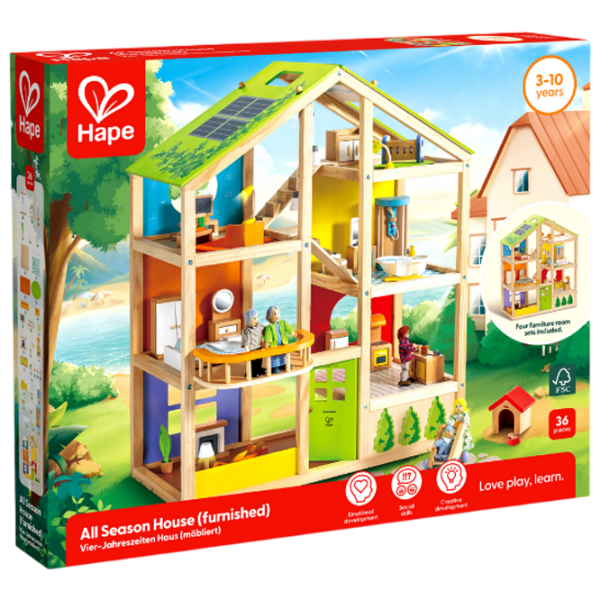 Căsuță pentru păpuși Hape All Season House accesorii pentru păpuși E3401 3+ photo 3