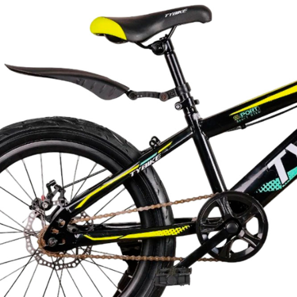 Bicicletă TyBike BK-10 20" 20" Yellow Black Oțel / Pentru copii photo 3