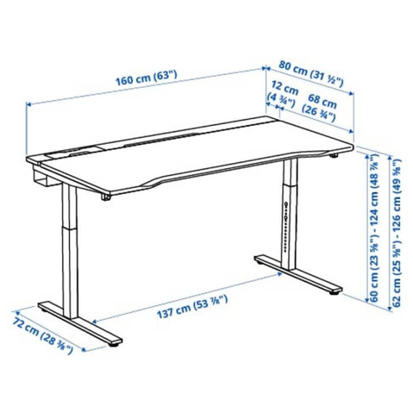 Masă gaming Ikea Utmaning Black  photo 3