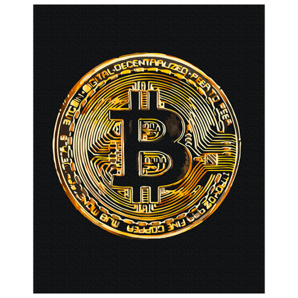 Картина по номерам BrushMe Биткойн BS53975FC 50 x 40 см, Ткань photo 1