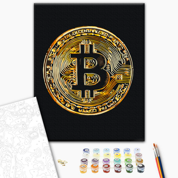 Картина по номерам BrushMe Биткойн BS53975FC 50 x 40 см, Ткань photo 3