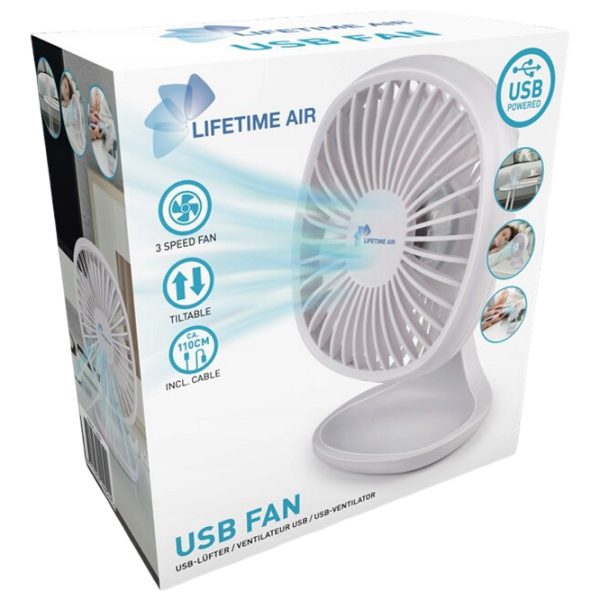 Ventilator Lifetime Air Mini White 5 W, Mecanic, Numărul de viteze: 3 photo 6