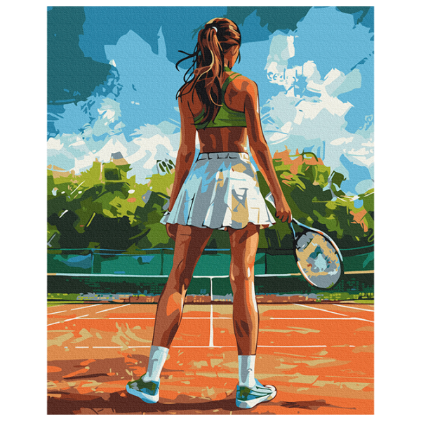 Pictură pe numere BrushMe Jucătoare de tenis BS54111FC 50 x 40 cm, Pânză photo 1