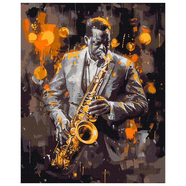 Pictură pe numere BrushMe Lumea jazzului BS54070FC 50 x 40 cm, Pânză photo 1