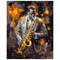 Pictură pe numere BrushMe Lumea jazzului BS54070FC 50 x 40 cm, Pânză