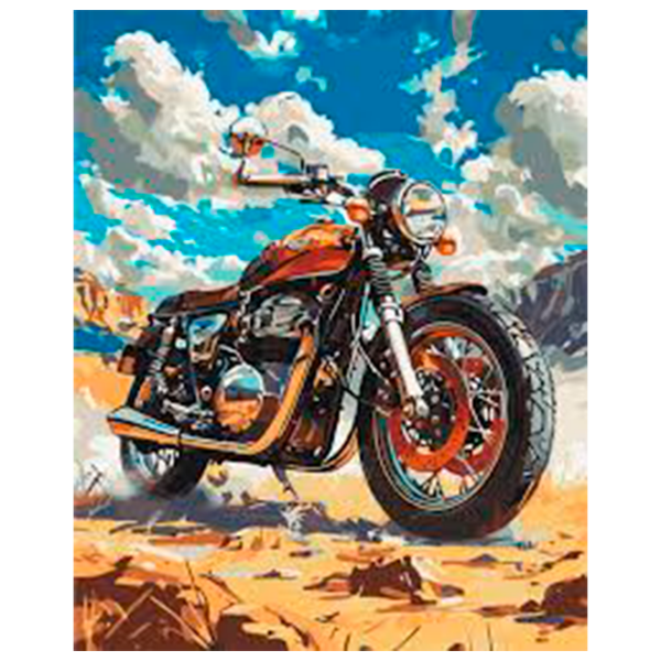 Pictură pe numere BrushMe Motocicletă retro BS54132 50 x 40 cm, Pânză photo 1