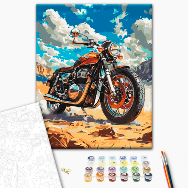Pictură pe numere BrushMe Motocicletă retro BS54132 50 x 40 cm, Pânză photo 2