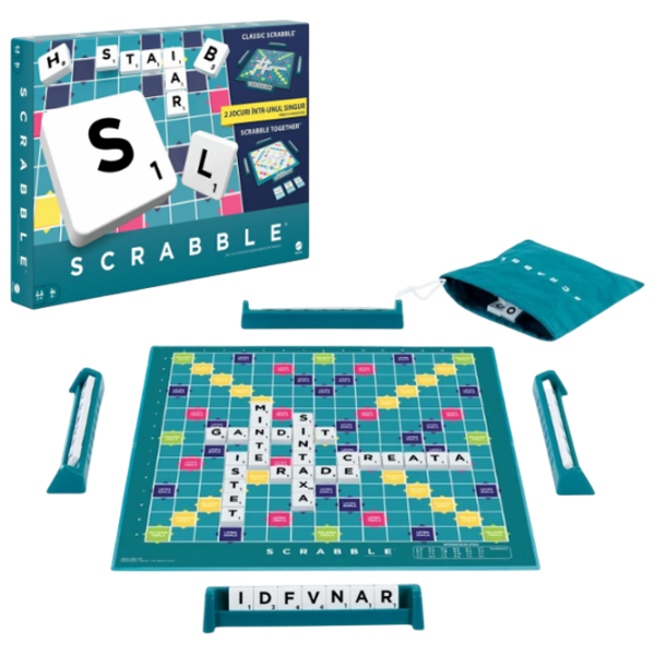 Настольная игра Mattel 2 in 1 Scrabble Core Refresh Стратегия, 8+ photo 1