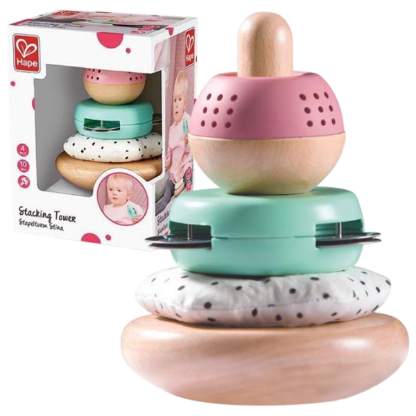 Joc educativ Hape Tactile pyramid Dezvoltare, 1+