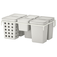 Set de sortare a deșeurilor Ikea Hallbar Gray Plastic, 53l