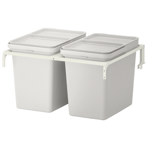 Set de sortare a deșeurilor Ikea Hallbar Gray Plastic, 44l photo 1