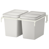 Set de sortare a deșeurilor Ikea Hallbar Gray Plastic, 44l