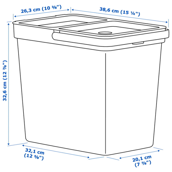 Set de sortare a deșeurilor Ikea Hallbar Gray Plastic, 44l photo 9