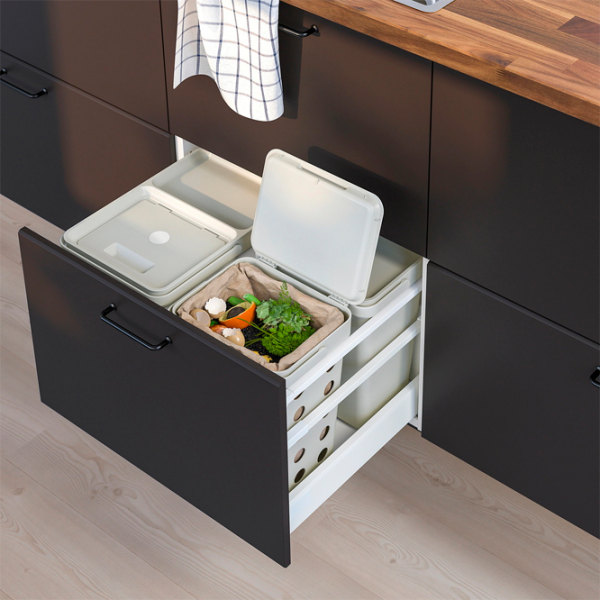 Set de sortare a deșeurilor Ikea Hallbar Gray Plastic, 42l photo 5