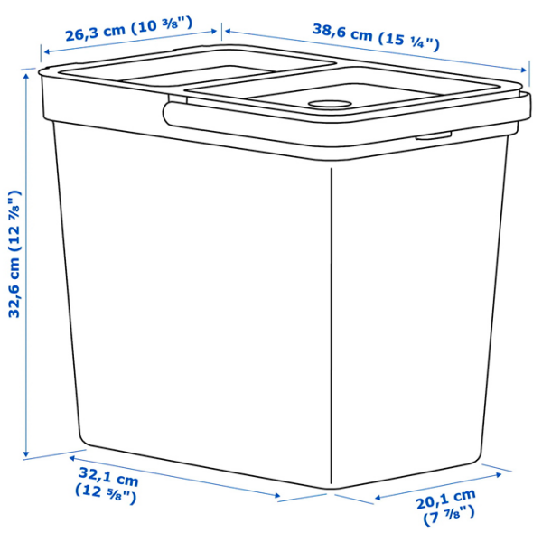 Set de sortare a deșeurilor Ikea Hallbar Gray Plastic, 42l photo 10