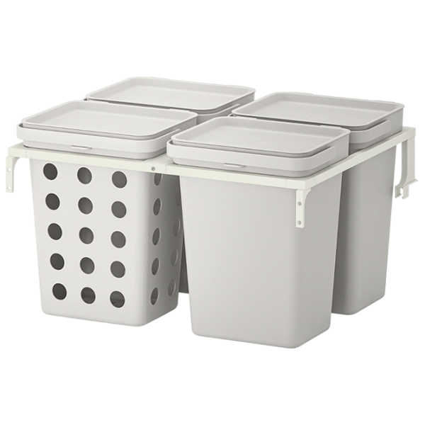 Set de sortare a deșeurilor Ikea Hallbar Gray Plastic, 40l photo 1