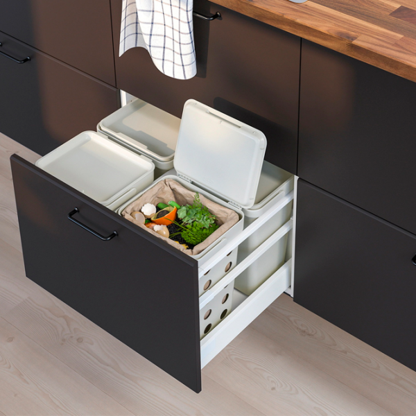 Set de sortare a deșeurilor Ikea Hallbar Gray Plastic, 40l photo 5