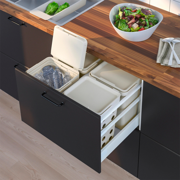 Set de sortare a deșeurilor Ikea Hallbar Gray Plastic, 40l photo 6