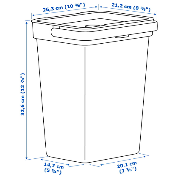 Set de sortare a deșeurilor Ikea Hallbar Gray Plastic, 40l photo 9