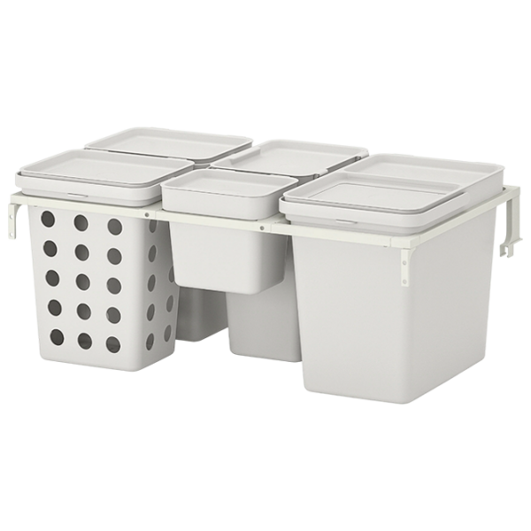 Set de sortare a deșeurilor Ikea Hallbar Gray Plastic, 55l photo 1
