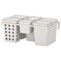 Set de sortare a deșeurilor Ikea Hallbar Gray Plastic, 55l