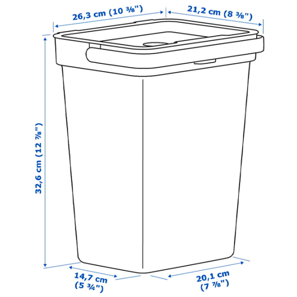 Set de sortare a deșeurilor Ikea Hallbar Gray Plastic, 55l photo 8