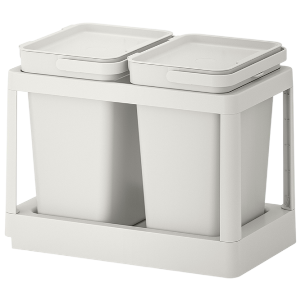 Set de sortare a deșeurilor Ikea Hallbar Gray Plastic, 20l photo 1