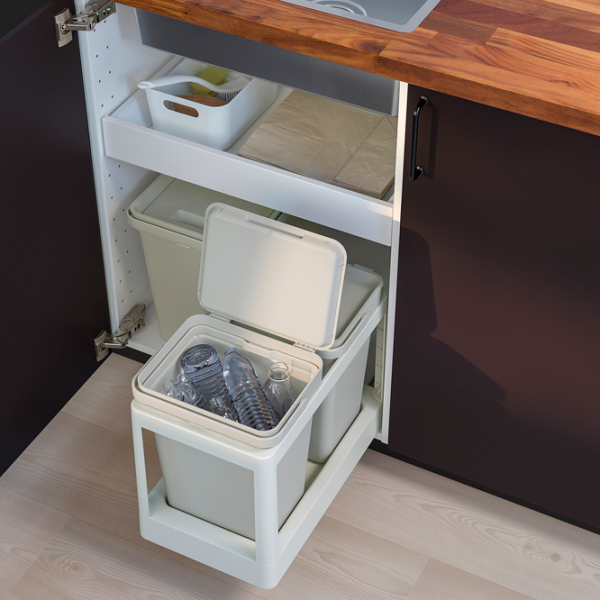Set de sortare a deșeurilor Ikea Hallbar Gray Plastic, 20l photo 4