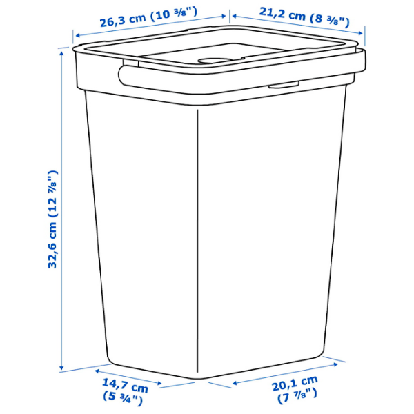 Set de sortare a deșeurilor Ikea Hallbar Gray Plastic, 20l photo 6