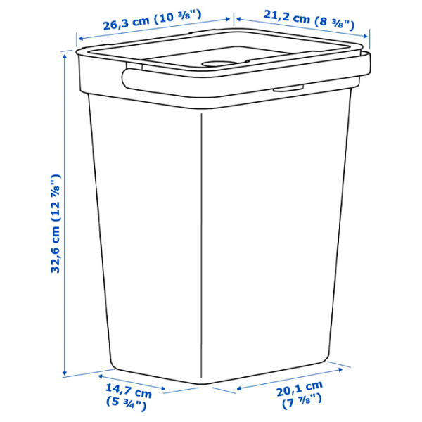 Set de sortare a deșeurilor Ikea Hallbar Gray Plastic, 20l photo 8