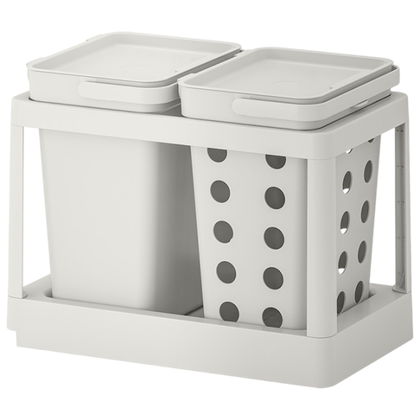 Set de sortare a deșeurilor Ikea Hallbar Gray Plastic, 20l photo 1