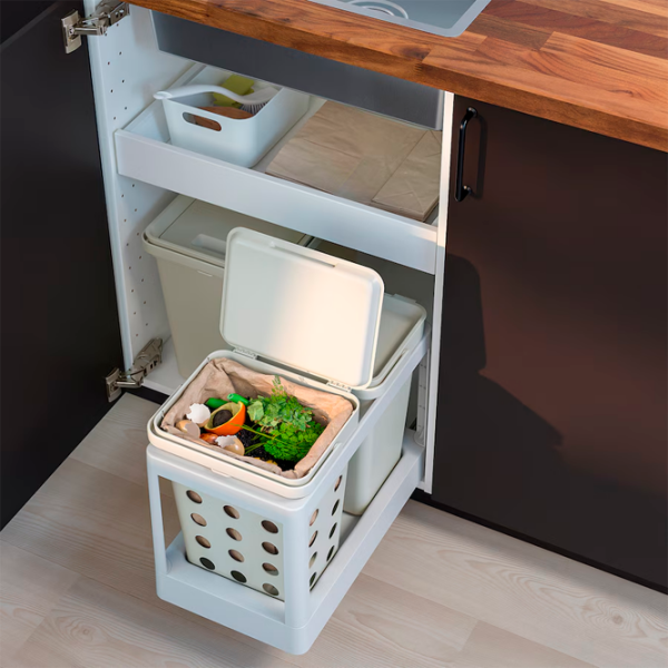 Set de sortare a deșeurilor Ikea Hallbar Gray Plastic, 20l photo 2