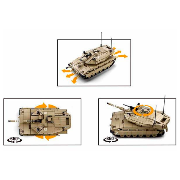 Constructor cu telecomandă Sluban Merkava MK4 Gray Numărul de piese 891, 8+ photo 3