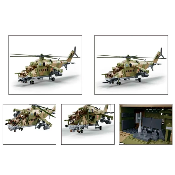 Constructor Sluban MI-24S Green Numărul de piese 893, 6+ photo 4