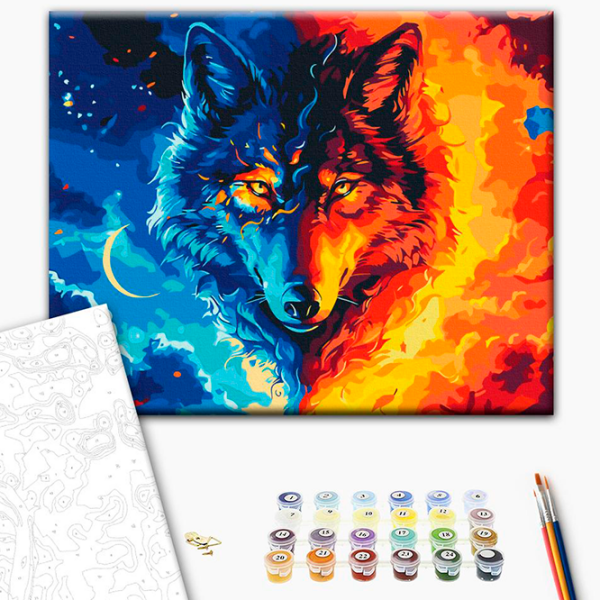 Pictură pe numere BrushMe Fiara elementelor BS54004 50 x 40 cm, Pânză photo 2