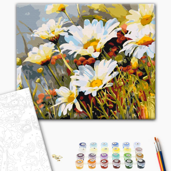 Pictură pe numere BrushMe Căpșuni sălbatice printre mușețel BS52280 50 x 40 cm, Pânză photo 3